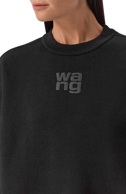 Хлопковый свитшот alexanderwang.t 4CC3241508 Чёрный  4CC3241508 Фото 5