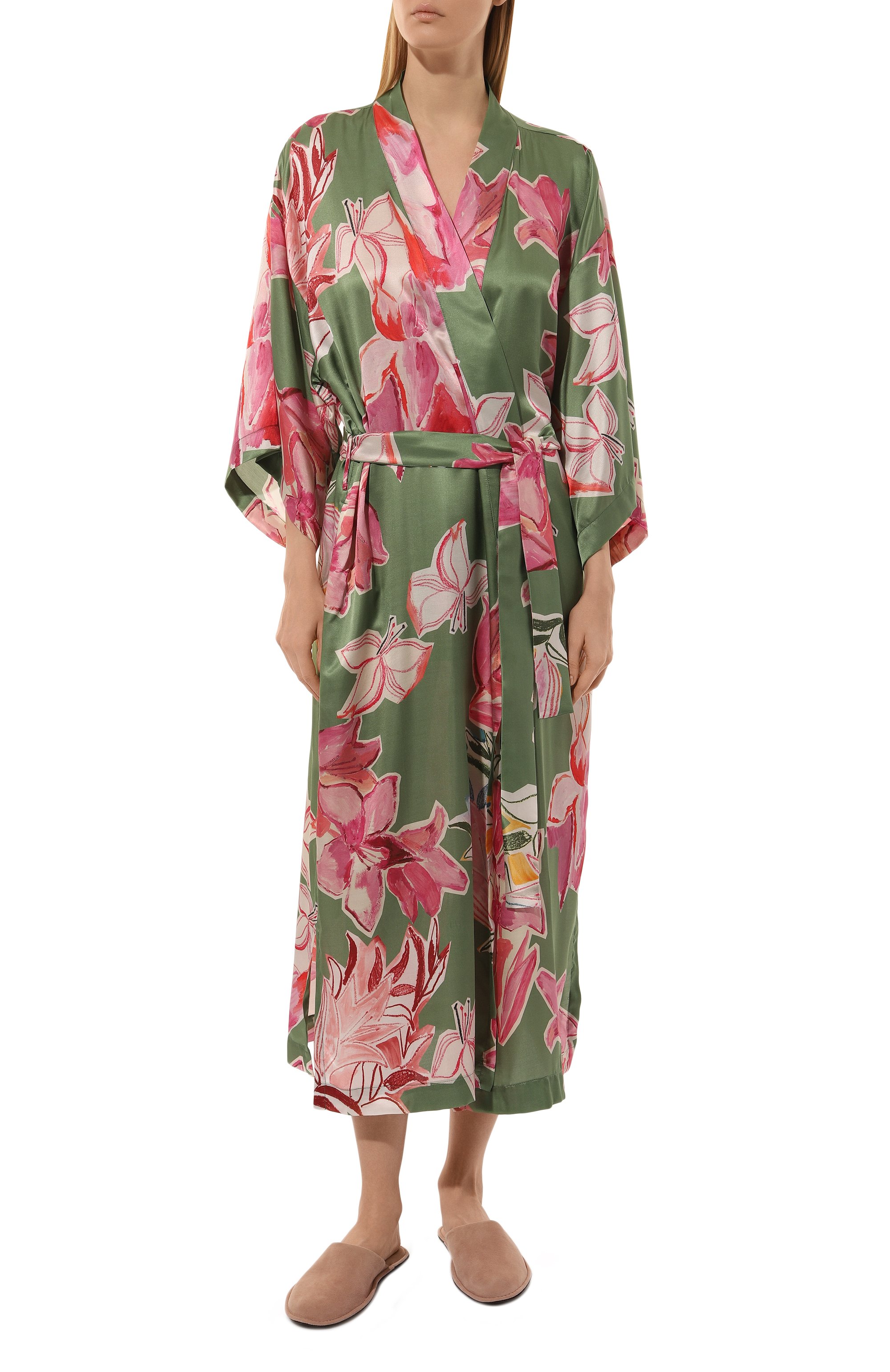 Халат из хлопка и шелка ANY WOWZERS, арт. ROBE01-MAXI-LILG, фото 3
