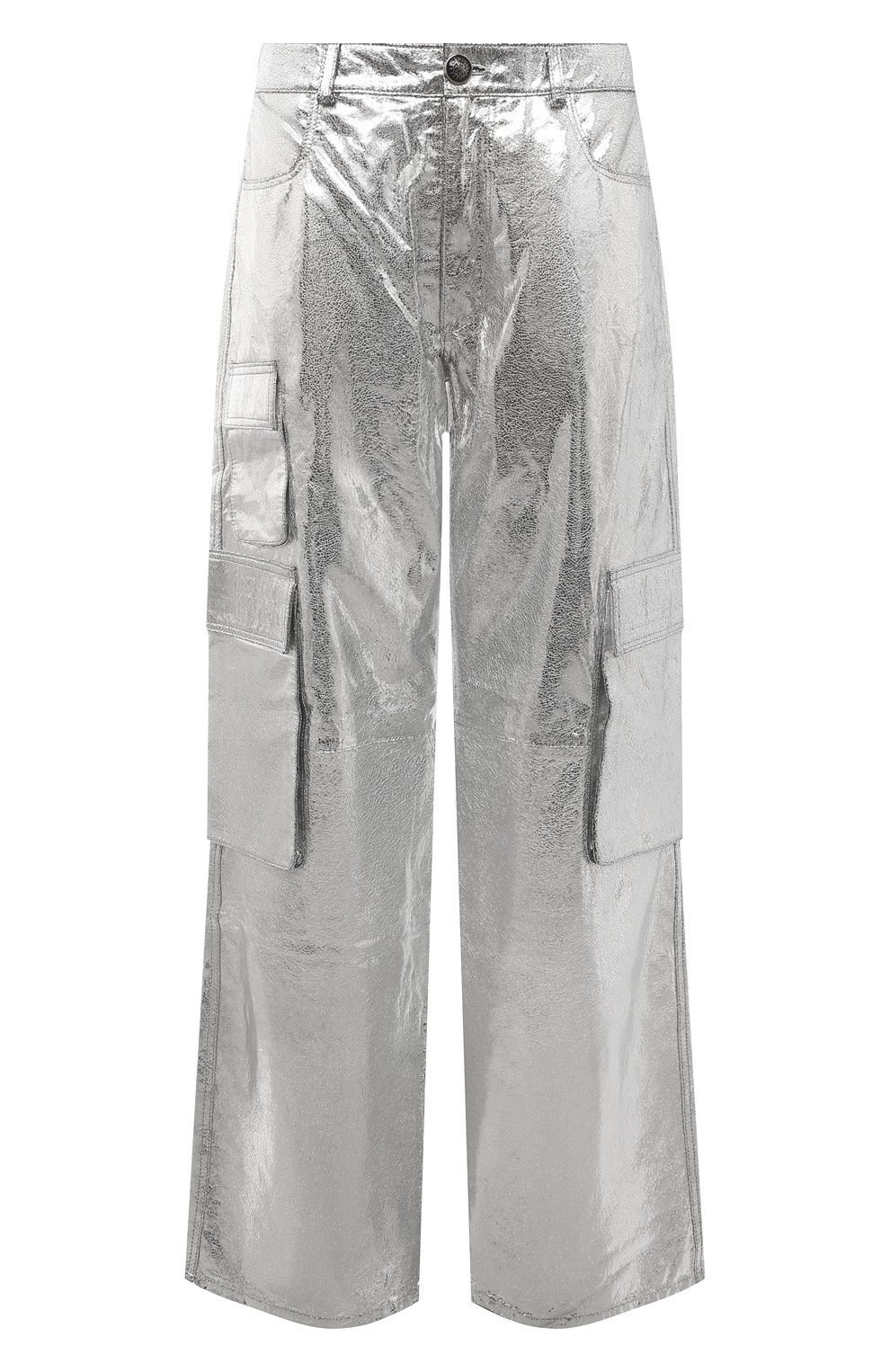 Кожаные брюки-карго BOTROIS серебряного цвета по цене 44900 руб., арт. SKU000007881, фото 1 Кожаные брюки-карго BOTROIS, арт. SKU000007881, фото 1