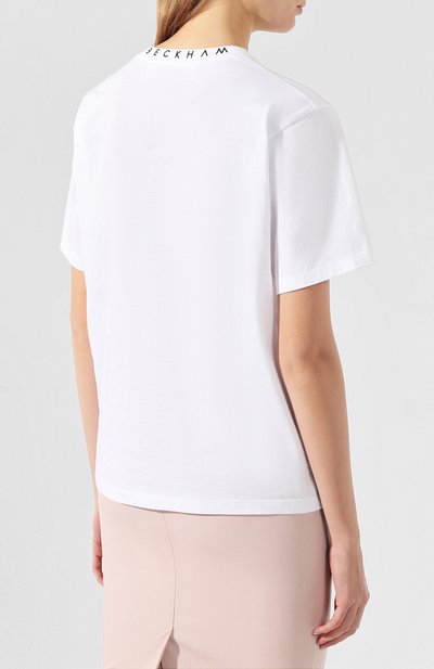 Хлопковая футболка VICTORIA, VICTORIA BECKHAM, арт. JYVV 072E SS19 C0TT0N JERSEY, фото 4