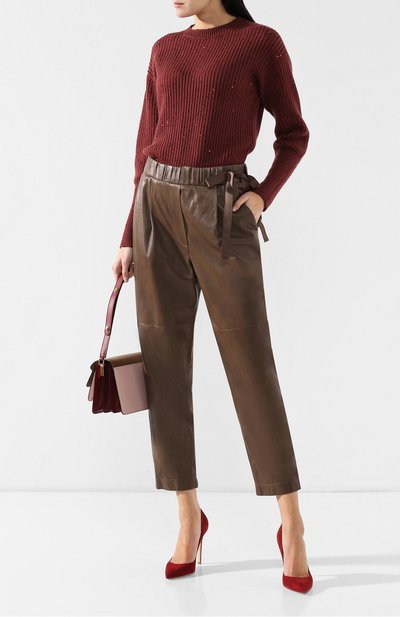 Укороченные кожаные брюки BRUNELLO CUCINELLI, арт. M0GINP6711, фото 2