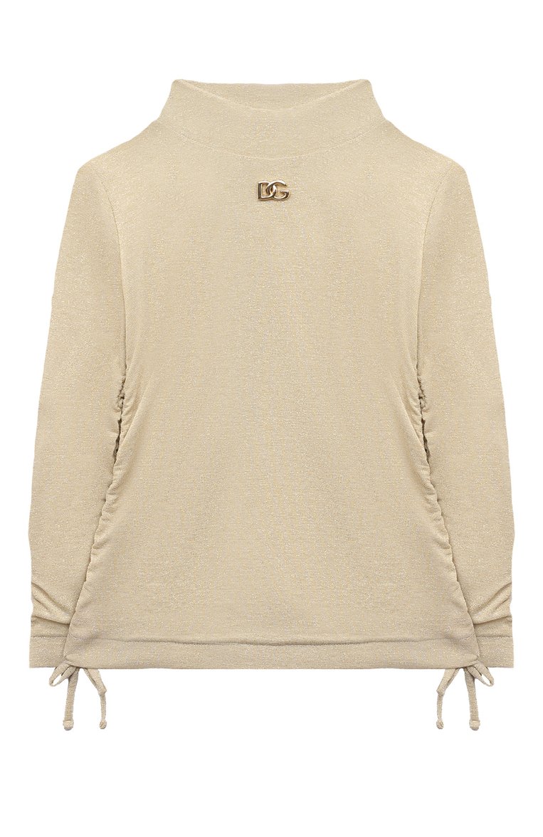 Детская водолазка DOLCE & GABBANA золотого цвета, арт. L5JTML/FUGM9/2-6 | Фото 1 (Рукава: Длинные; Материал внешний: Вискоза; Автоматизация состава: Проставлено; Автоматизация ТО: Проставлено)