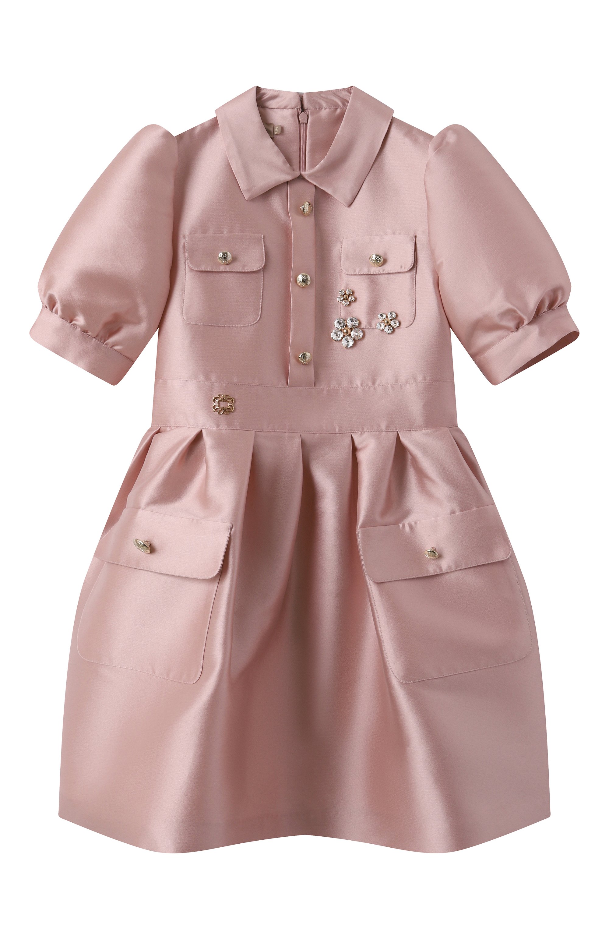 Атласное платье ELIE SAAB JUNIOR темно-розового цвета по цене 68400 руб., арт. EFAB054 TS0807, фото 1 Атласное платье ELIE SAAB JUNIOR, арт. EFAB054 TS0807, фото 1