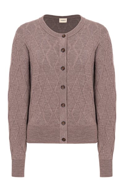 Женский шерстяной кардиган YUZEFI, арт. RAINA-CREWNECK CARDIGAN_001