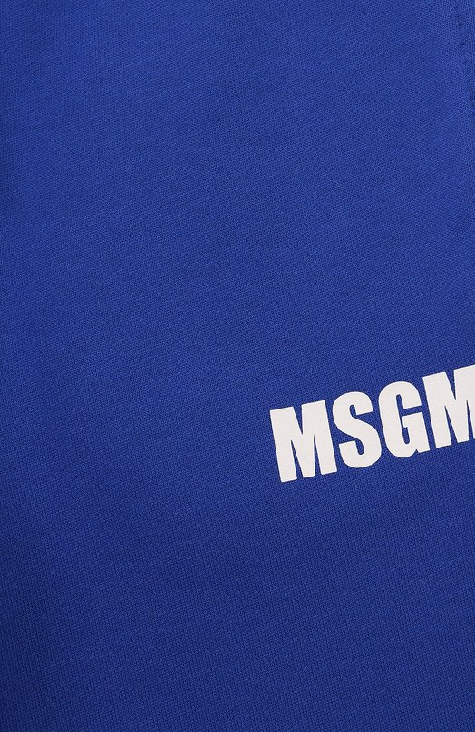 Хлопковые джоггеры MSGM kids Синий, фото 3
