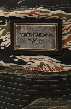 Мужская хлопковая панама DOLCE & GABBANA хаки цвета, арт. GH747A/GEY09 | Фото 4 (Материал: Текстиль, Хлопок; Материал сплава: Проставлено; Нос: Не проставлено)