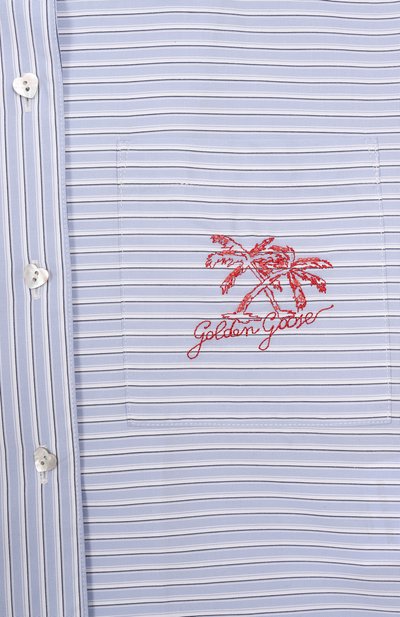 Хлопковая рубашка GOLDEN GOOSE DELUXE BRAND голубого цвета по цене 21200 руб., арт. GKP01767.P001929, фото 3 Хлопковая рубашка GOLDEN GOOSE DELUXE BRAND, арт. GKP01767.P001929, фото 3