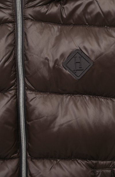 Пуховой жилет HERNO темно-коричневого цвета по цене 42900 руб., арт. PI000019X/12017Z/10A-14A, фото 3 Пуховой жилет HERNO, арт. PI000019X/12017Z/10A-14A, фото 3