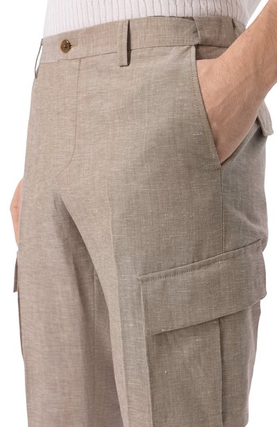 Брюки-карго из шерсти и льна CORNELIANI, арт. 254L02-2514164, фото 5