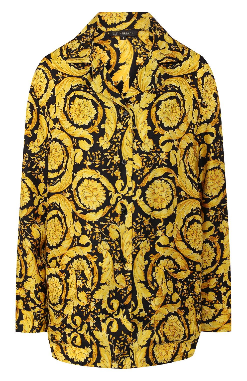 Шелковая рубашка VERSACE разноцветного цвета по цене 114000 руб., арт. AUD05056/A232999, фото 1 Шелковая рубашка VERSACE, арт. AUD05056/A232999, фото 1
