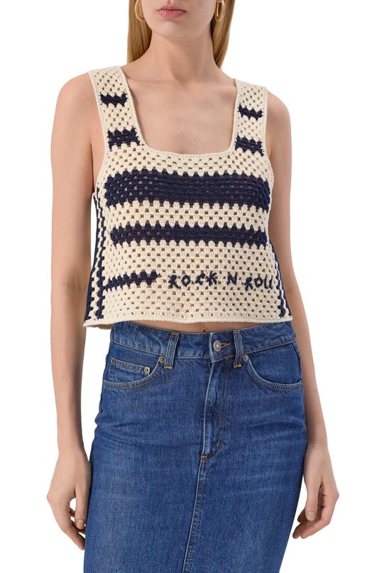 Хлопковый топ Zadig and Voltaire KWT001119 Кремовый  KWT001119 Фото 3
