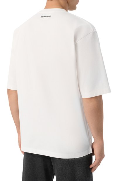 Хлопковая футболка DSQUARED2 белого цвета по цене 35100 руб., арт. S78GD0124/D20106, фото 4 Хлопковая футболка DSQUARED2, арт. S78GD0124/D20106, фото 4