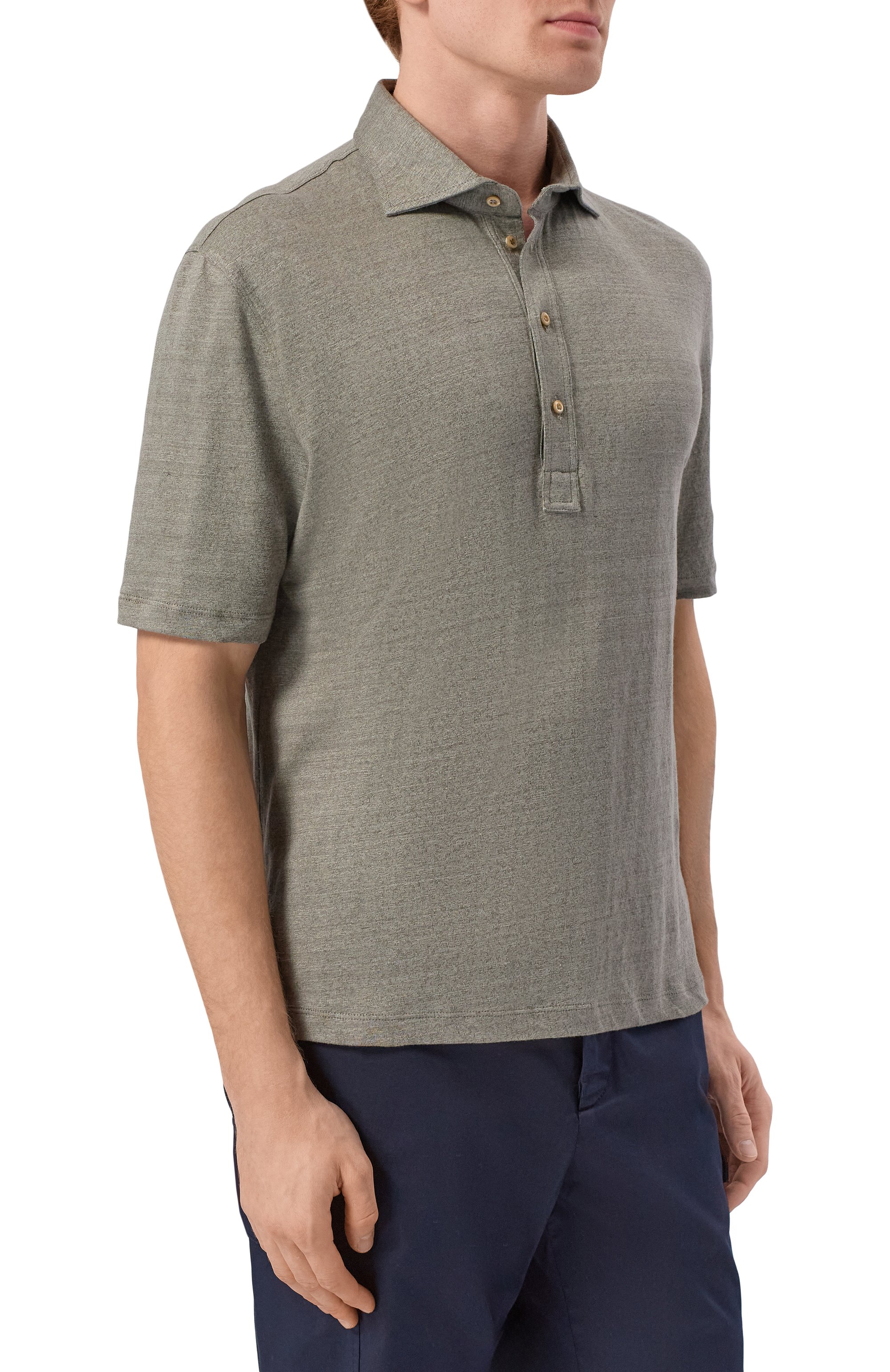 Поло изо льна и хлопка BRUNELLO CUCINELLI, арт. MR8273915, фото 3