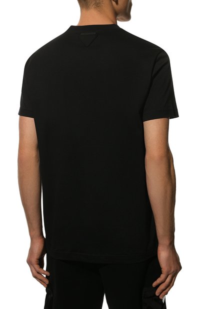 Хлопковая футболка PRADA, арт. UJM493-ILK-F0002-181, фото 4