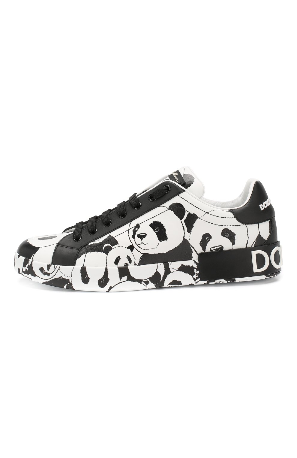 Кожаные кеды portofino DOLCE & GABBANA черно-белого цвета по цене 93250 руб., арт. CS1570/AZ311, фото 3 Кожаные кеды portofino DOLCE & GABBANA, арт. CS1570/AZ311, фото 3