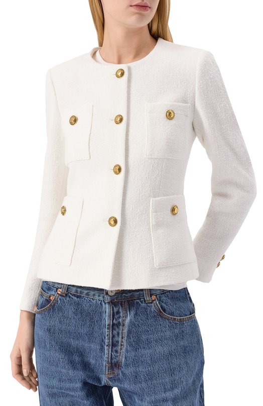 Твидовый жакет Tagliatore 0205 BEVERLY/340197 Белый  BEVERLY/340197 Фото 3