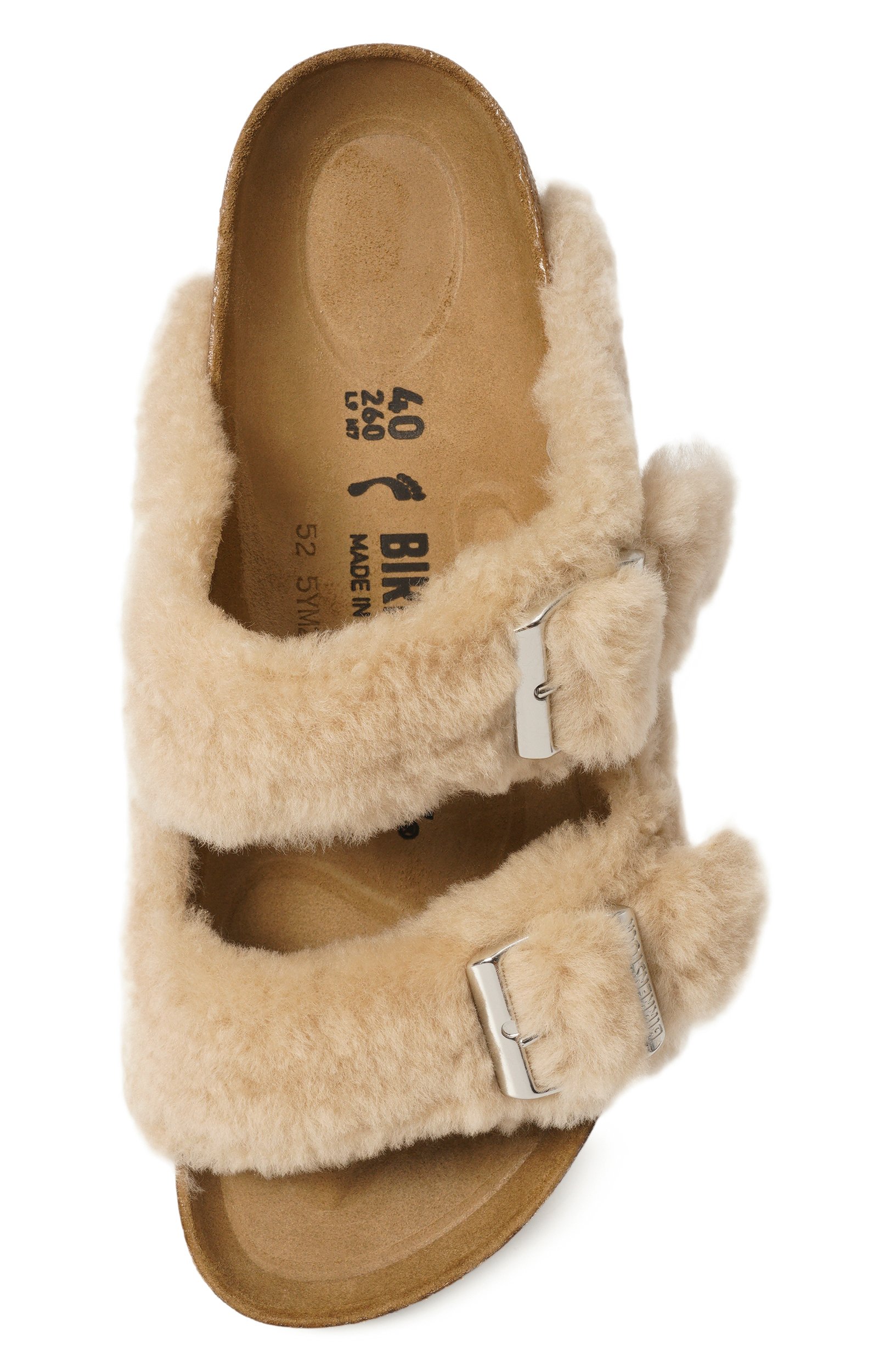 Шлепанцы из овчины arizona shearling BIRKENSTOCK бежевого цвета по цене 20600 руб., арт. 1030275, фото 6 Шлепанцы из овчины arizona shearling BIRKENSTOCK, арт. 1030275, фото 6