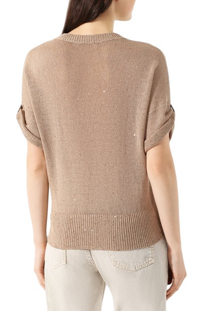 Топ из смеси льна и шелка BRUNELLO CUCINELLI, арт. M10552300, фото 4
