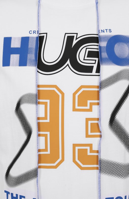 Хлопковая футболка HUGO Blue 50544182 Белый  50544182 Фото 6