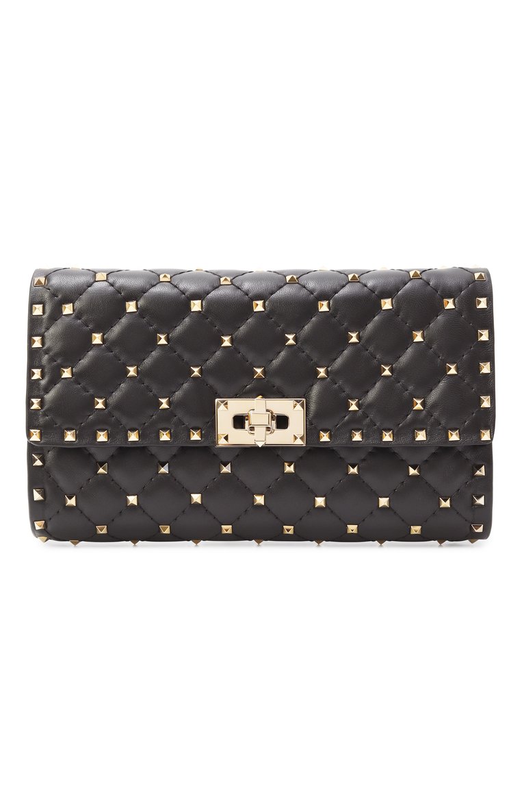 Женская сумка rockstud spike VALENTINO черного цвета, арт. ZW2B0137/NAP | Фото 1 (Материал: Натуральная кожа; Размер: small; Автоматизация ТО: Проставлено; Автоматизация состава: Проставлено)