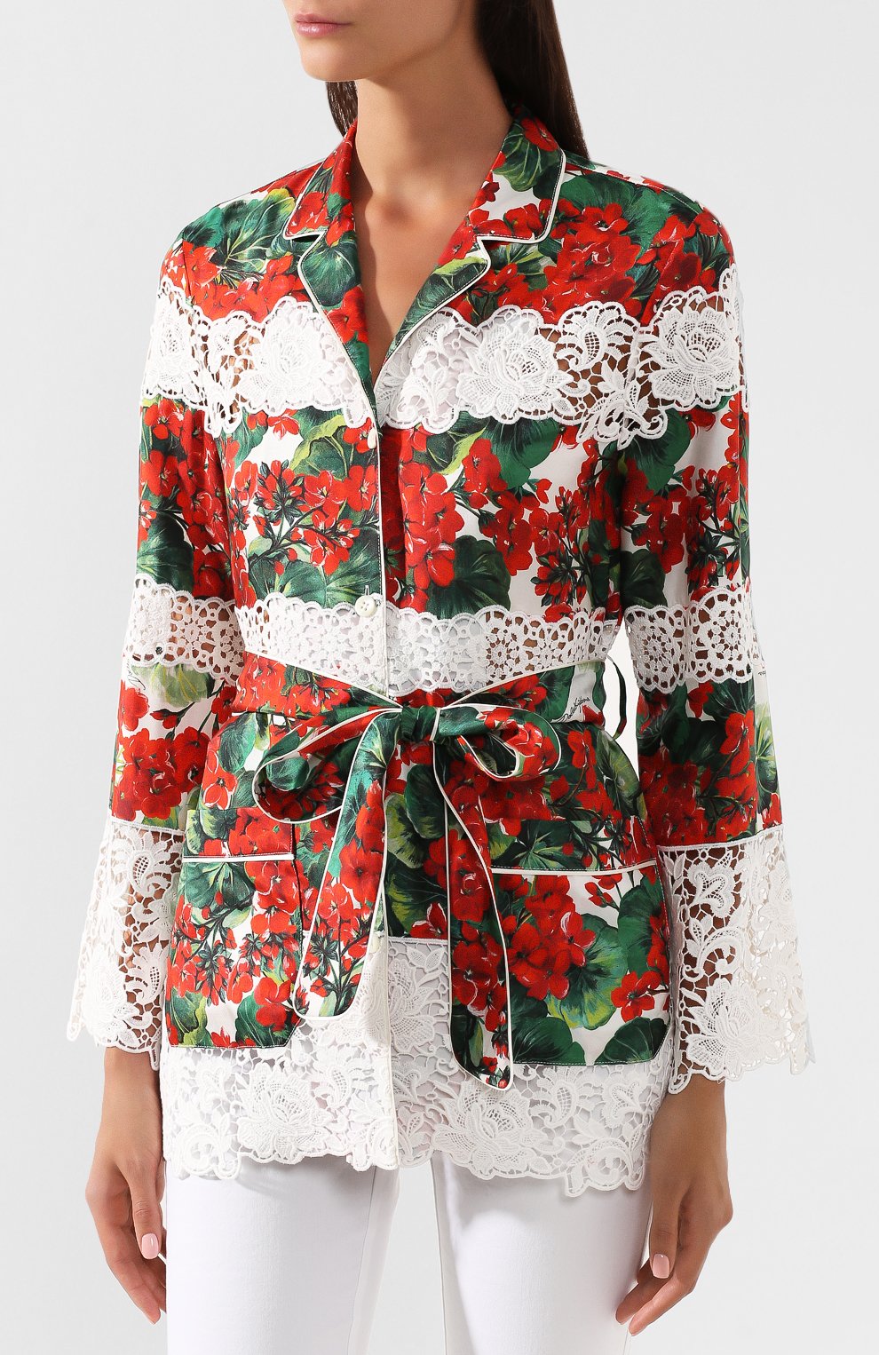 Блузка из смеси хлопка и шелка DOLCE & GABBANA, арт. F5J99Z/FGMFJ, фото 3