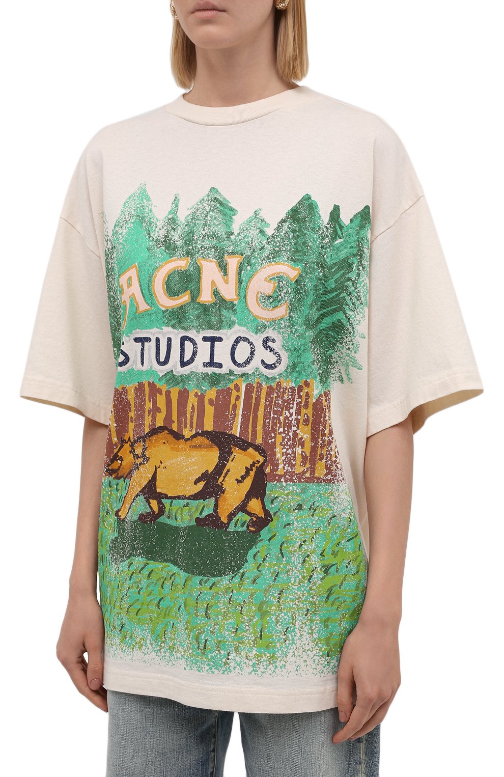 Хлопковая футболка ACNE STUDIOS, арт. AL0239, фото 3