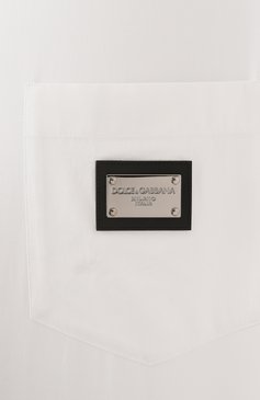 Мужская хлопковая рубашка DOLCE & GABBANA белого цвета, арт. G5JG4T/FU5U8 | Фото 6 (Материал внешний: Хлопок; Материал сплава: Проставлено; Рукава: Длинные; Длина (для топов): Стандартные; Драгоценные камни: Проставлено; Стили: Классический, Кэжуэл; Воротник: Кент; Манжеты: На пуговицах; Случай: Повседневный; Рубашки М: Classic Fit; Принт: Однотонные)