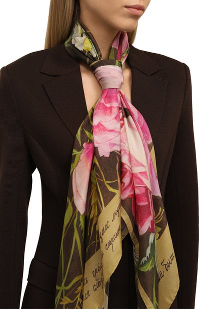 Шелковая шаль букет GOURJI, арт. 91123837/5562108, фото 2