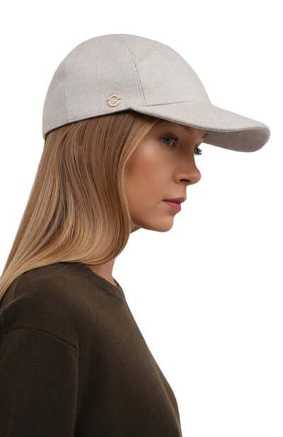 Кашемировая бейсболка LORO PIANA светло-серого цвета по цене 38300 руб., арт. FAF4494, фото 2 Кашемировая бейсболка LORO PIANA, арт. FAF4494, фото 2