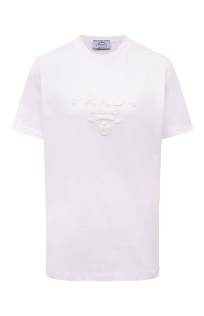Женс�кая хлопковая футболка PRADA, арт. 35838R-10IN-F0009-162