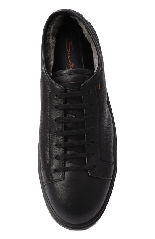 Кожаные кеды Cleanic Santoni MBCG21533NEAPECE Чёрный  MBCG21533NEAPECE Фото 6