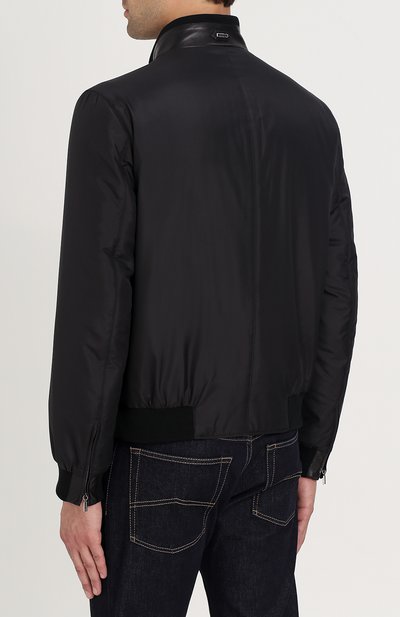 Шелковый бомбер на молнии с отделкой из кожи крокодила ZILLI, арт. A1B0ND-30036/000I, фото 4