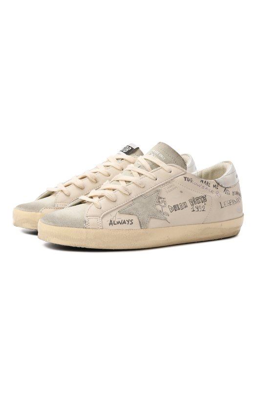 Кожаные кеды Super Star Golden Goose Deluxe Brand GWF00101.F006889 Кремовый GWF00101.F006889