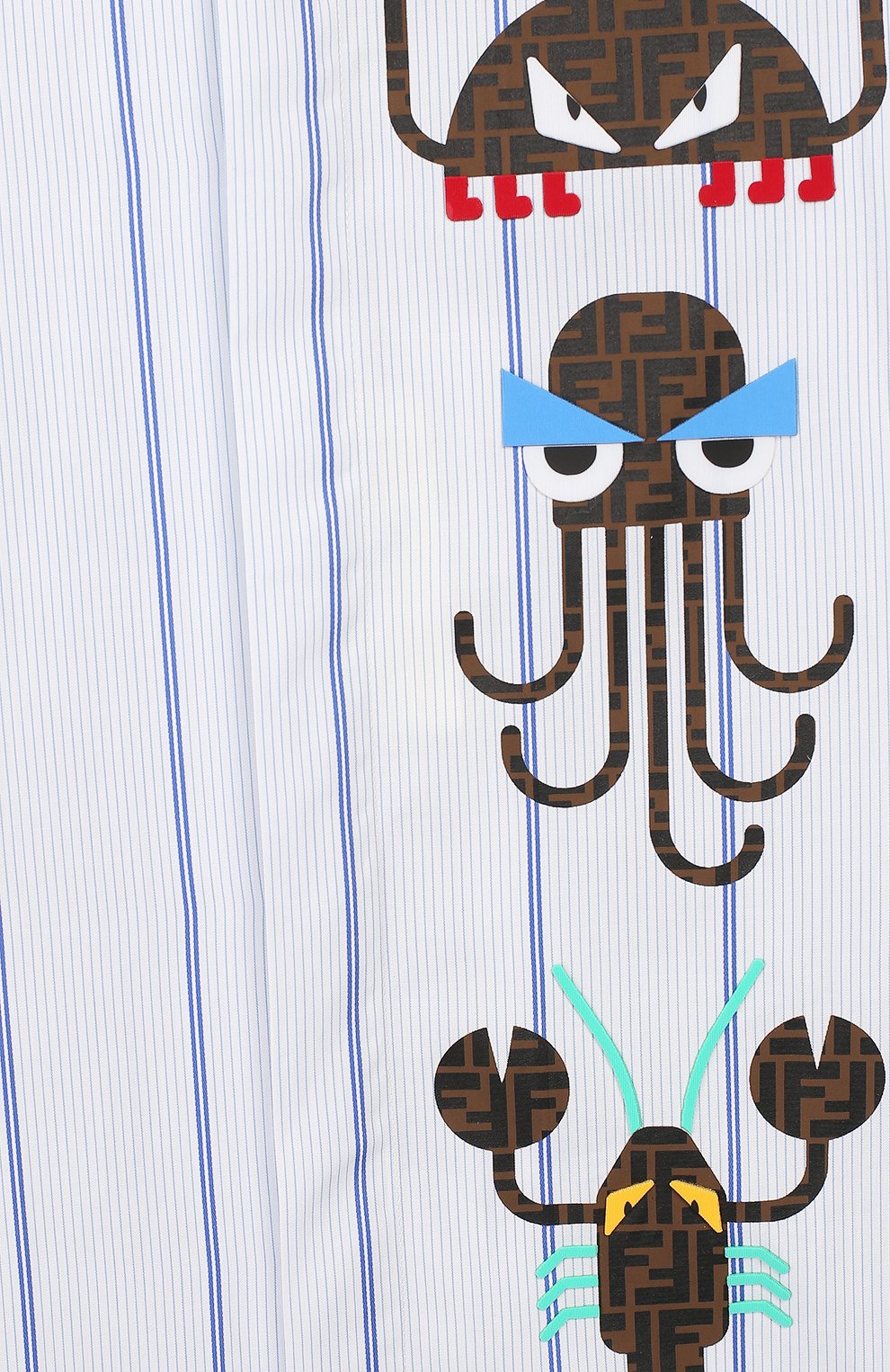 Хлопковая рубашка FENDI голубого цвета по цене 19150 руб., арт. JMC078/A6A9/3A-5A, фото 3 Хлопковая рубашка FENDI, арт. JMC078/A6A9/3A-5A, фото 3