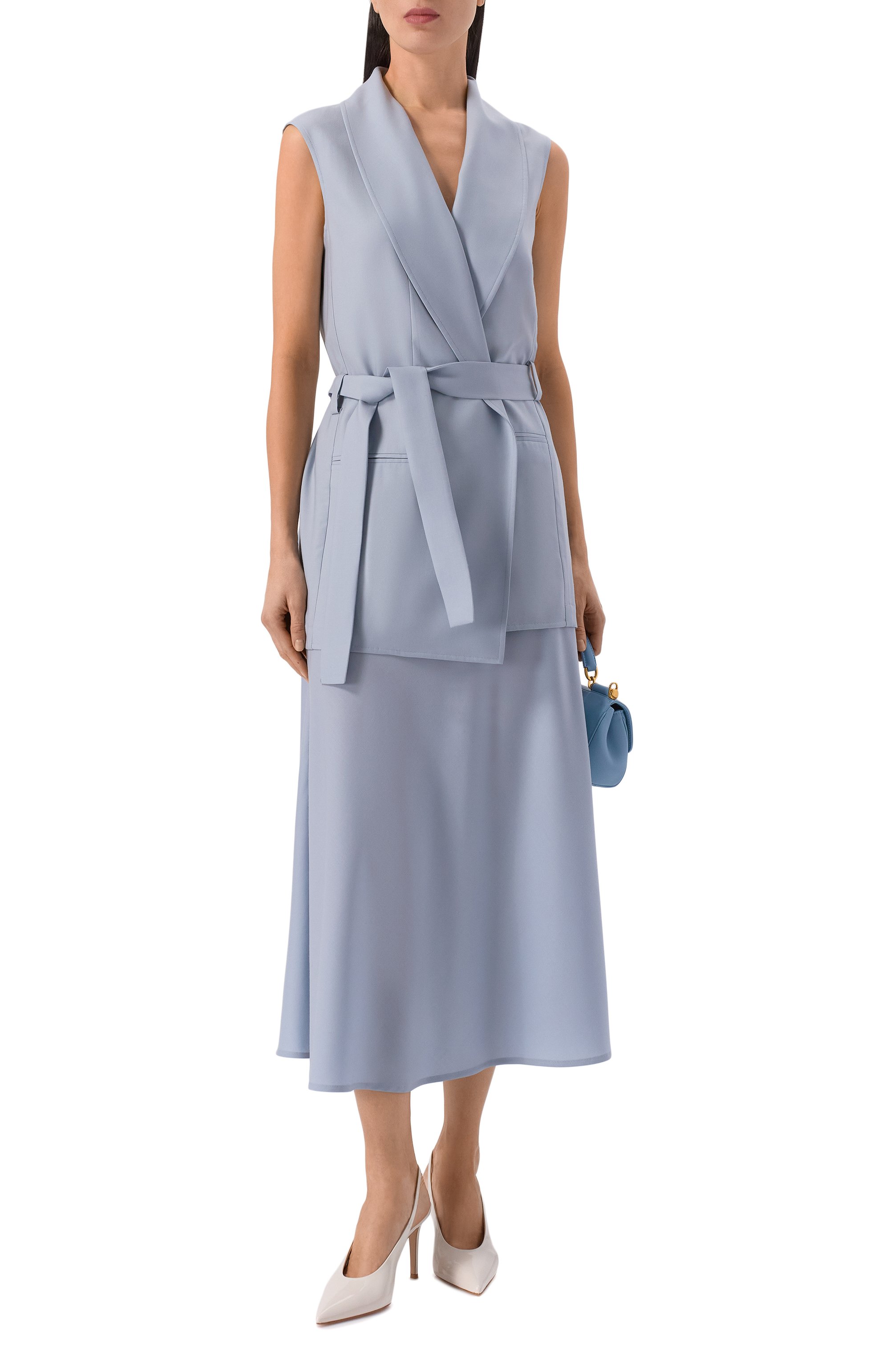 Кашемировая юбка COLOMBO голубого цвета по цене 299500 руб., арт. GN00147/T/7806-U, фото 2 Кашемировая юбка COLOMBO, арт. GN00147/T/7806-U, фото 2