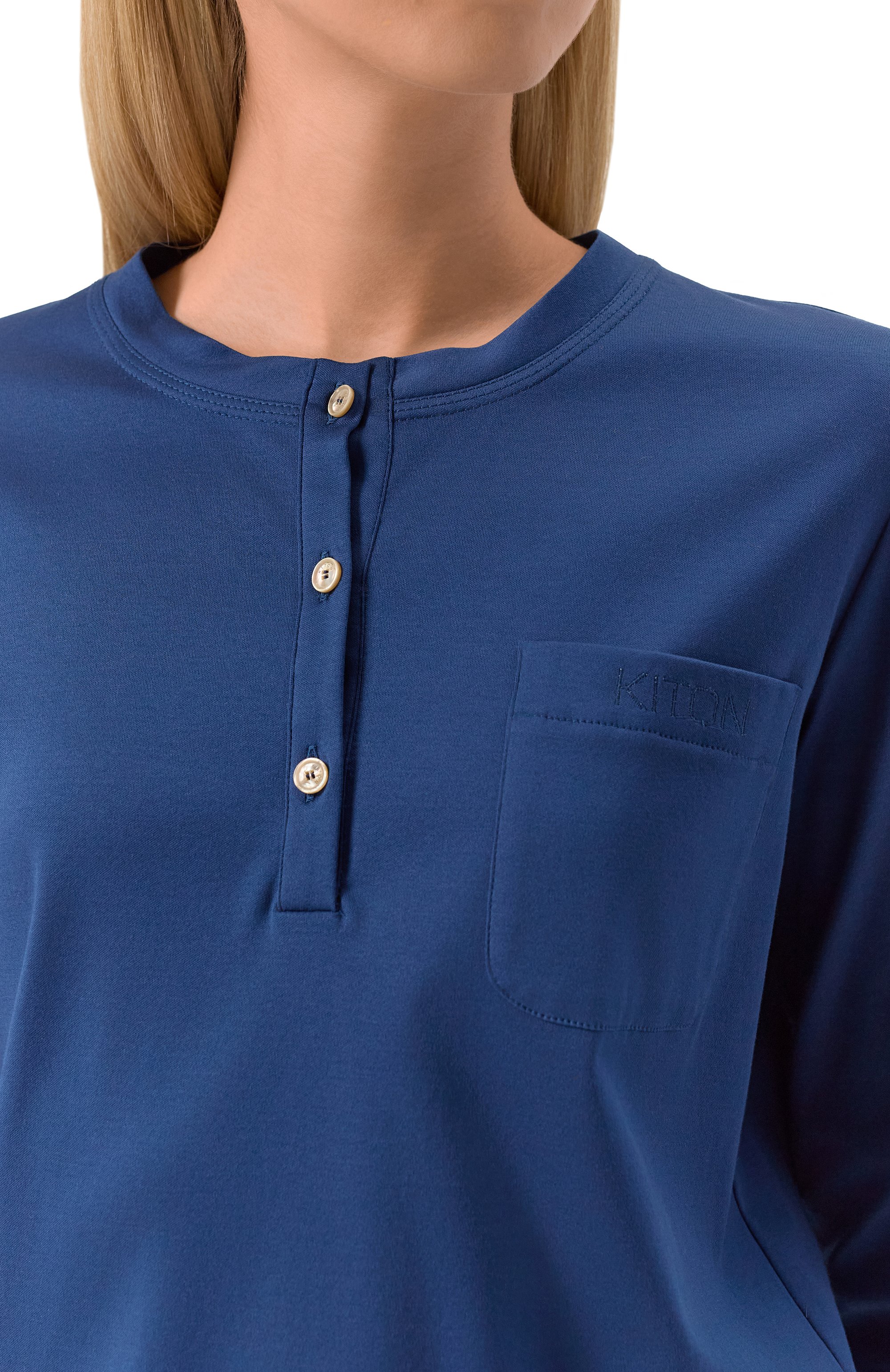 Хлопковый лонгслив-хенли KITON, арт. D58438H0805117, фото 5