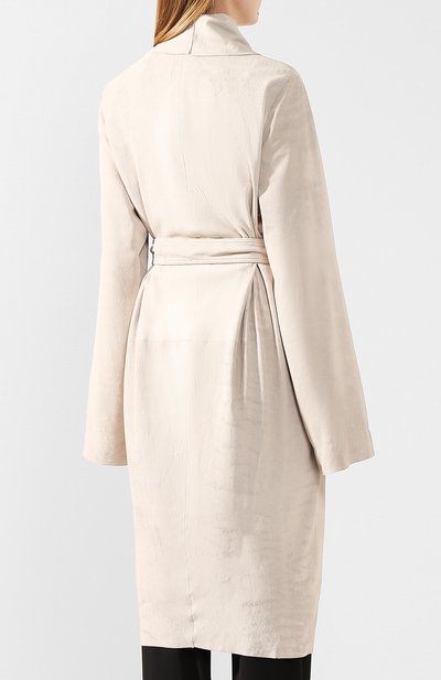 Кожаное пальто RICK OWENS светло-серого цвета по цене 199500 руб., арт. RP20S1929/LBR, фото 4 Кожаное пальто RICK OWENS, арт. RP20S1929/LBR, фото 4