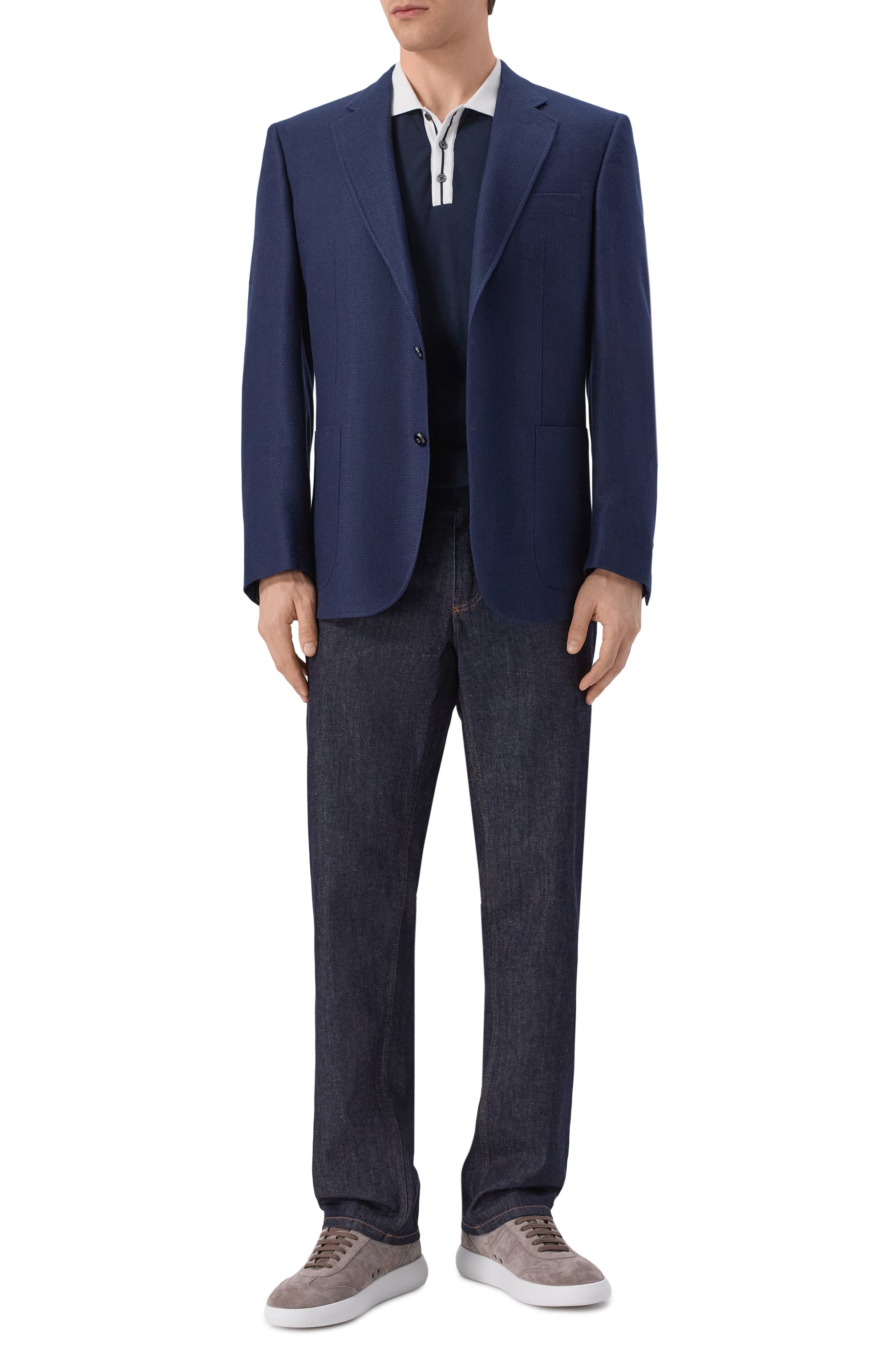 Пиджак из кашемира и шелка STEFANO RICCI темно-синего цвета по цене 899500 руб., арт. S1RM4322T0/C168HA, фото 3 Пиджак из кашемира и шелка STEFANO RICCI, арт. S1RM4322T0/C168HA, фото 3