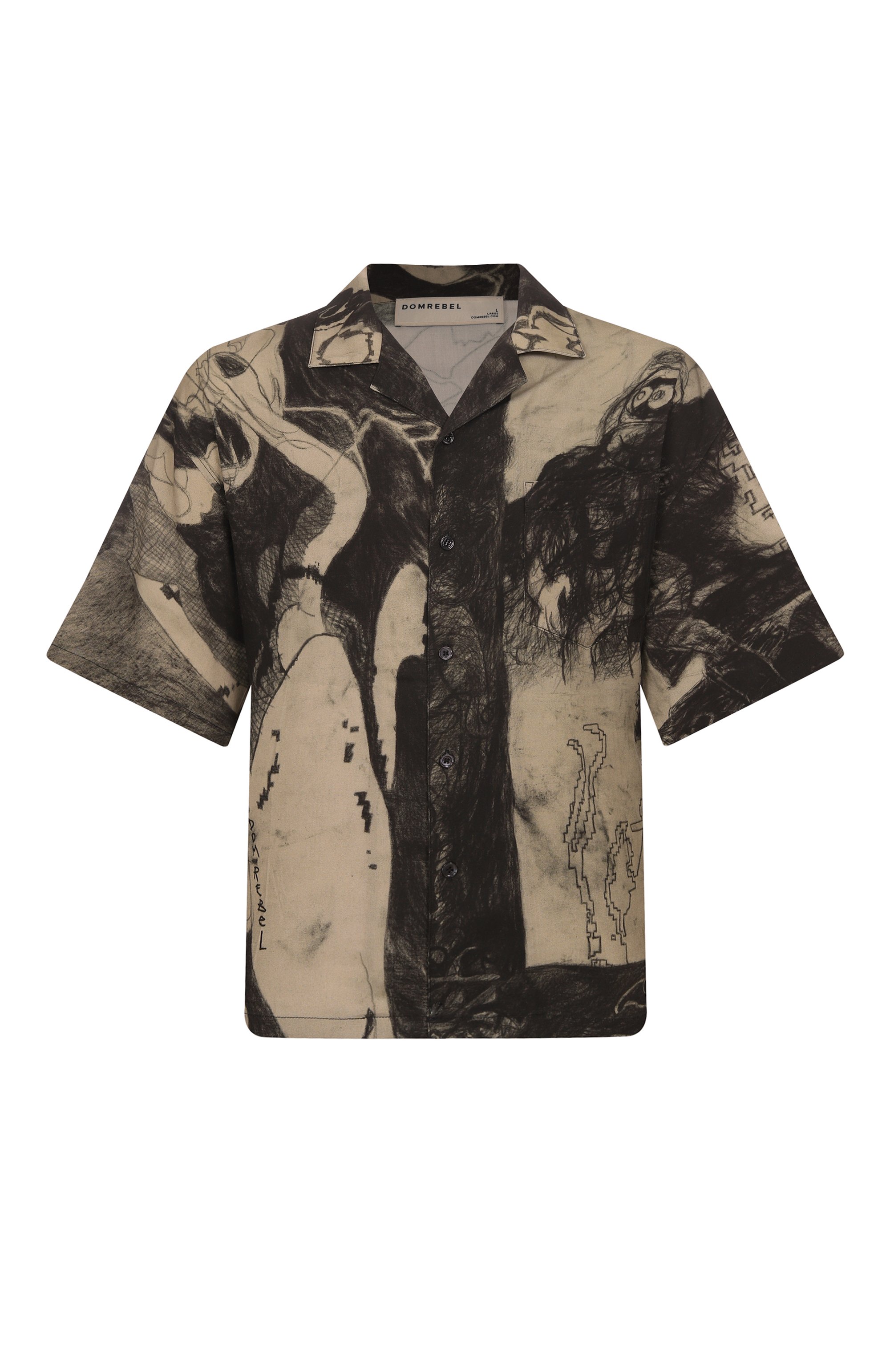 Рубашка из вискозы DOMREBEL, арт. M EXTR0VERT/CAMP C0LLAR SHIRT, фото 1