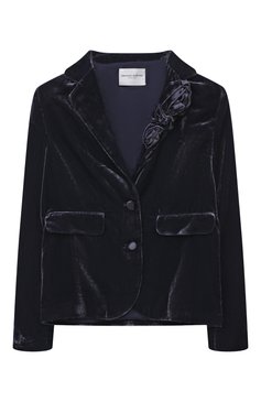Детский костюм из вискозы ERMANNO SCERVINO темно-синего цвета, арт. SFCD001C/VE137/10A-16A | Фото 2 (Материал сплава: Проставлено; Рукава: Длинные; Материал подклада: Вискоза; Материал внешний: Вискоза; Драгоценные камни: Проставлено)