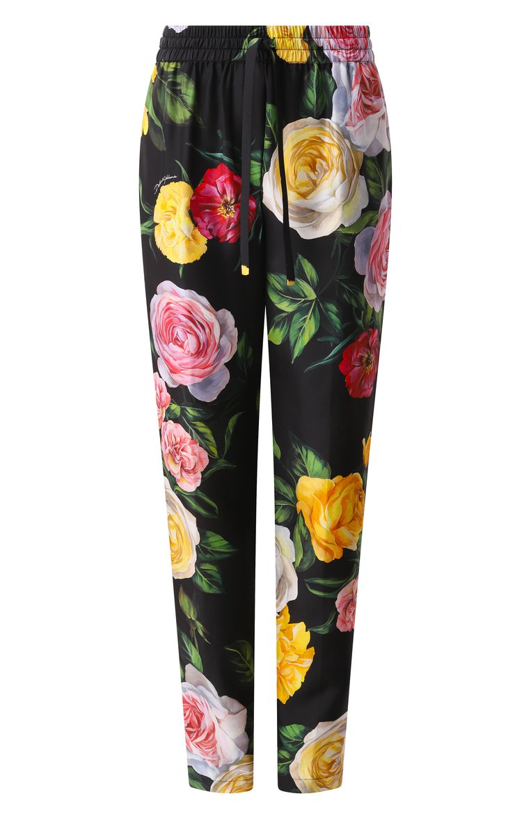 Женские шелковые брюки DOLCE & GABBANA разноцветного цвета, арт. FTC11T/IS1XJ | Фото 1 (Нос: Не проставлено; Материал внешний: Шелк; Автоматизация состава: Проставлено; Размерность: Идёт в размер; Re-sync: On)