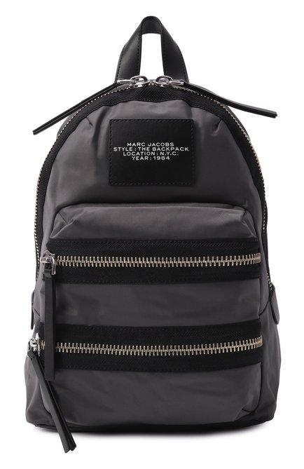Женский рюкзак the backpack MARC JACOBS (THE) темно-серого цвета, арт. 2F3HBP029H02 | Фото 1 (Драгоценные камни: Проставлено; Размер: medium; Материал: Текстиль; Материал сплава: Проставлено)
