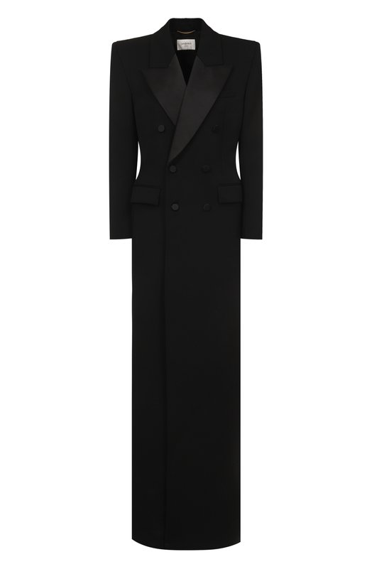 Шерстяное платье Saint Laurent 833187/Y7E63 Чёрный 833187/Y7E63