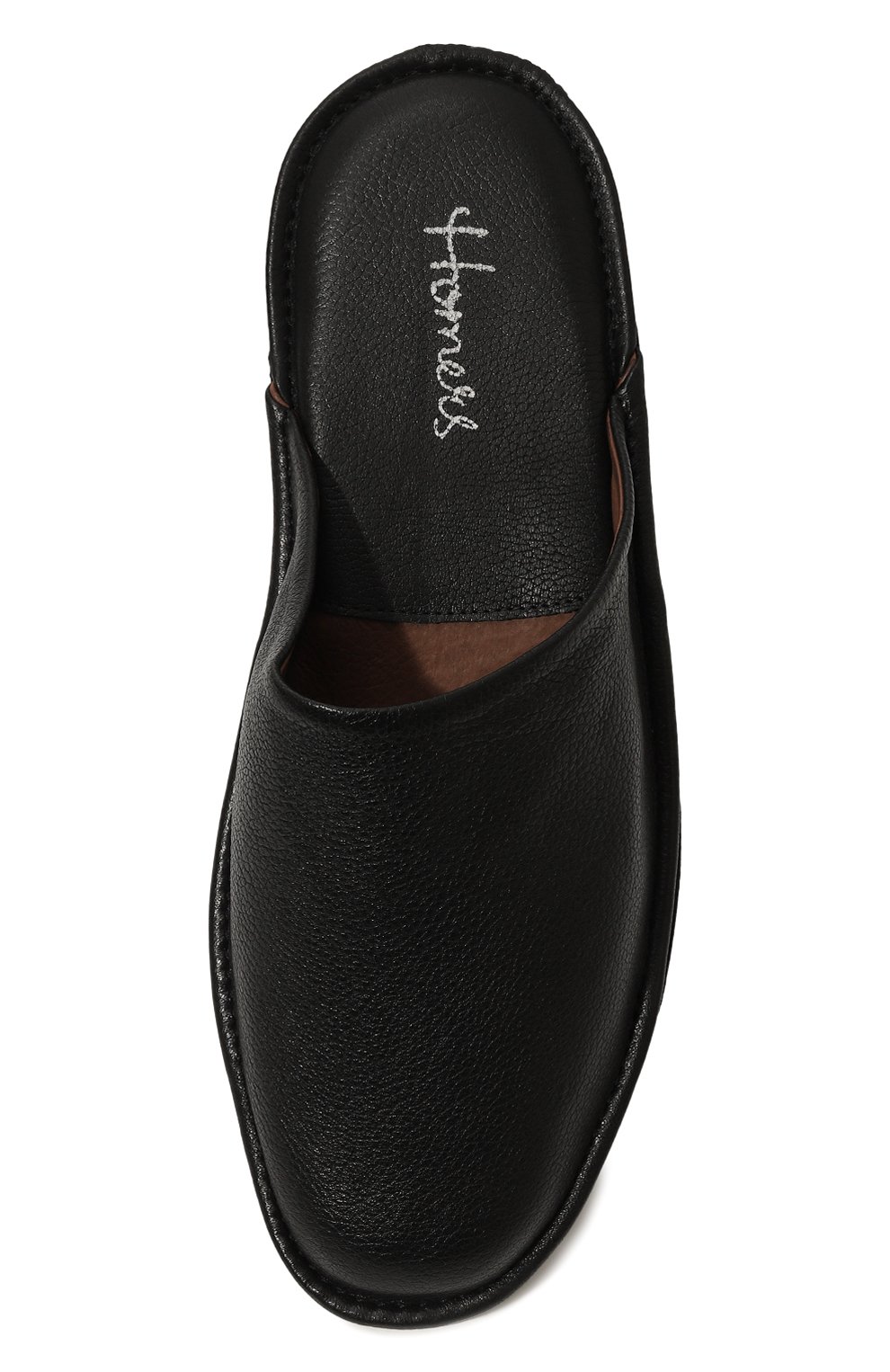 Кожаные домашние туфли HOMERS AT HOME черного цвета по цене 19950 руб., арт. 12045/BUFALIN0, фото 6 Кожаные домашние туфли HOMERS AT HOME, арт. 12045/BUFALIN0, фото 6