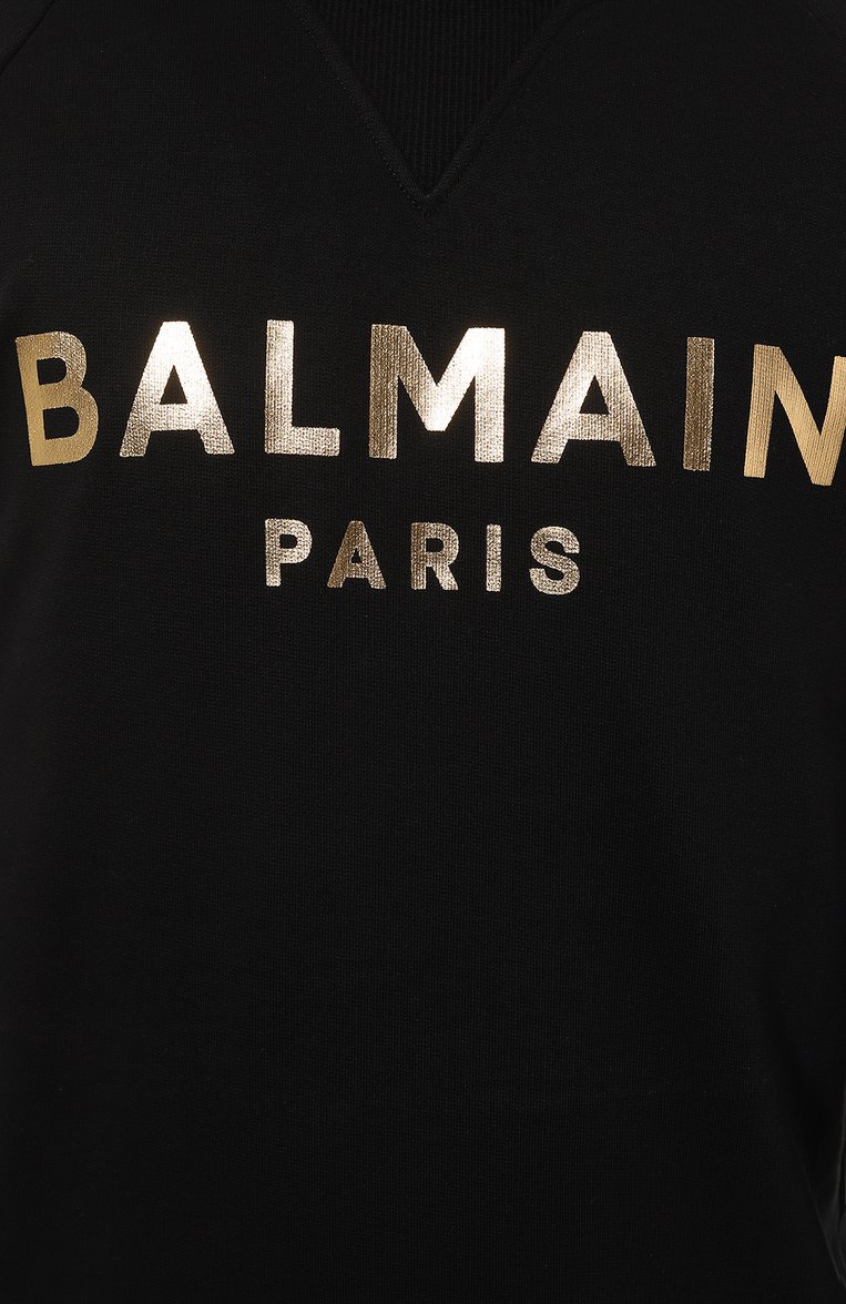 Хлопковый свитшот BALMAIN, арт. AH1JQ005BB29, фото 5