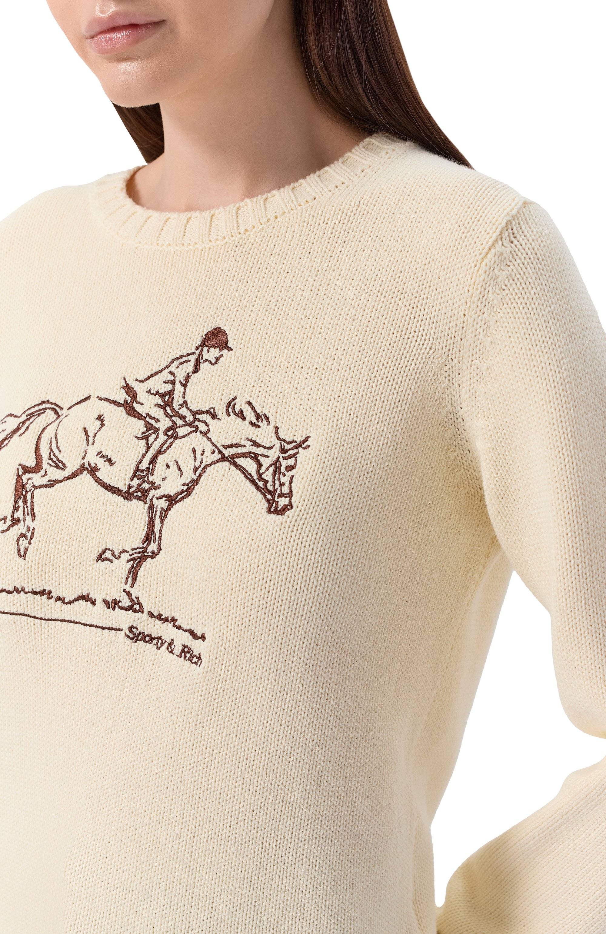 Хлопковый пуловер SPORTY AND RICH, арт. WS06565245WH37, фото 5