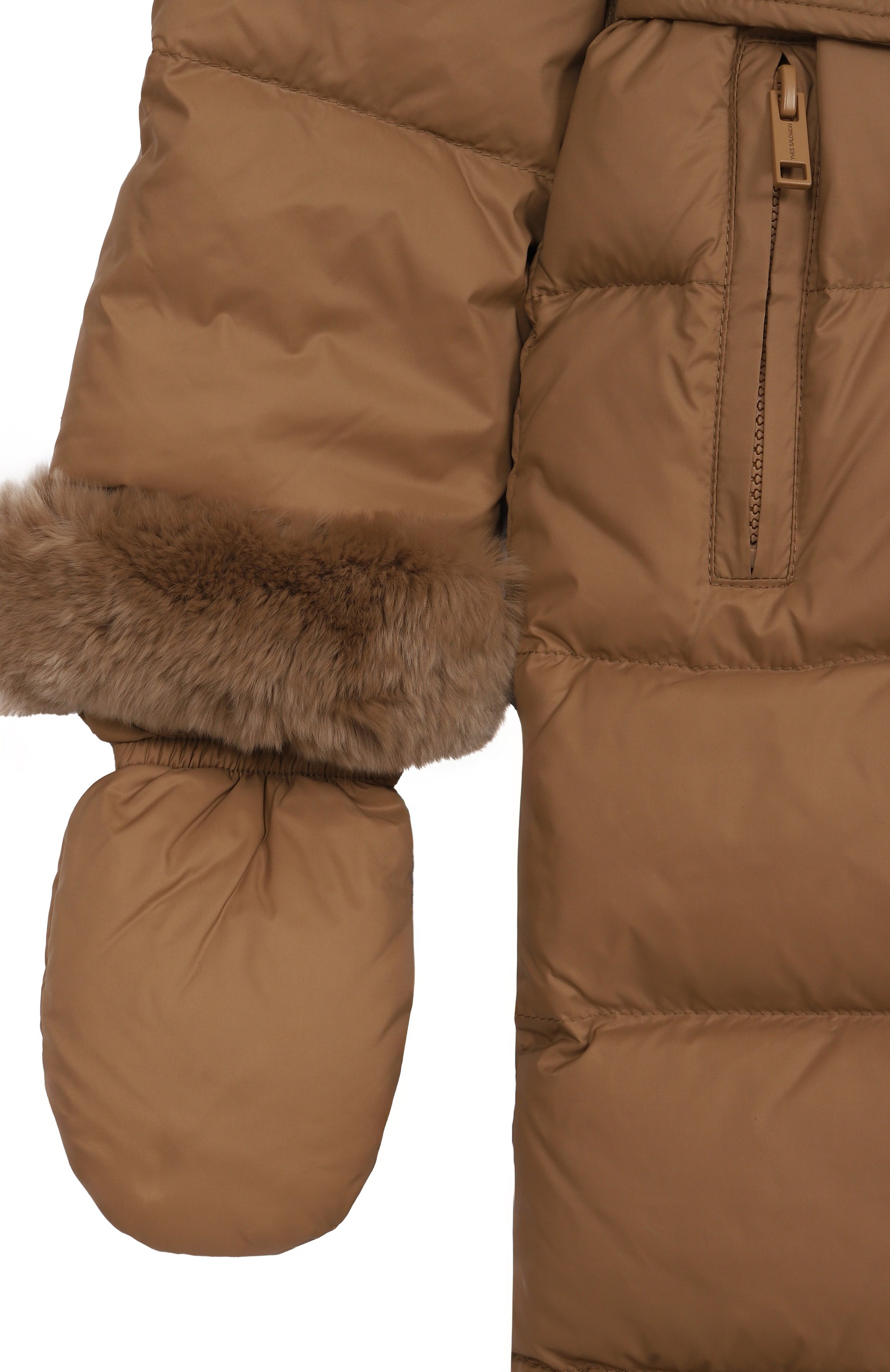 Пуховое пальто с отделкой из лисы YVES SALOMON ENFANT, арт. 25WEM920XXD0XW/12A-14A, фото 3