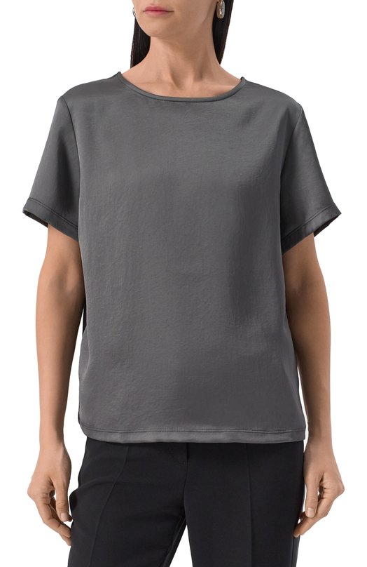Атласный топ Weekend Max Mara AMBURG0 Серый  AMBURG0 Фото 3