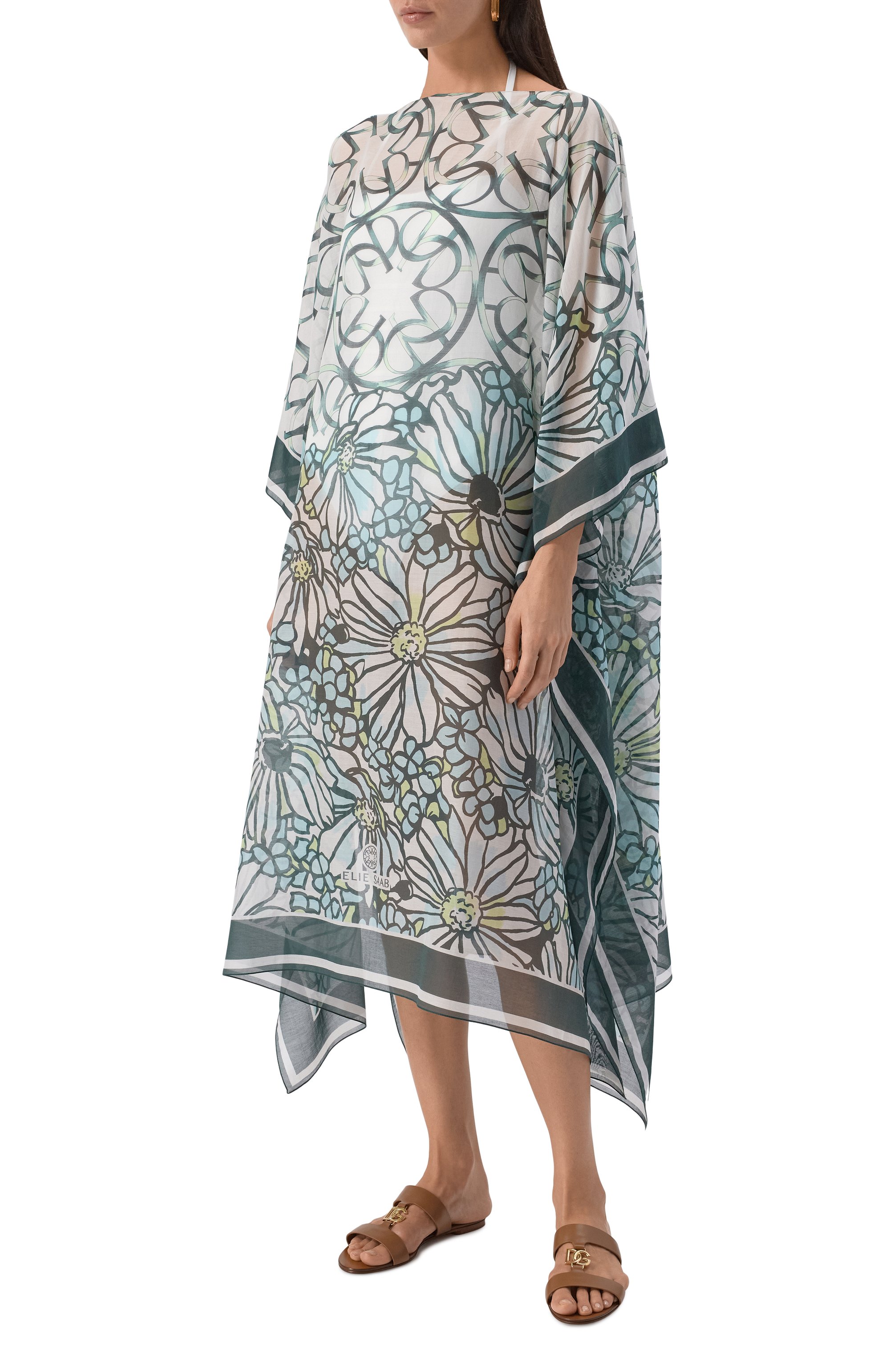 Туника из хлопка и шелка ELIE SAAB, арт. SEKAFTST765, фото 3