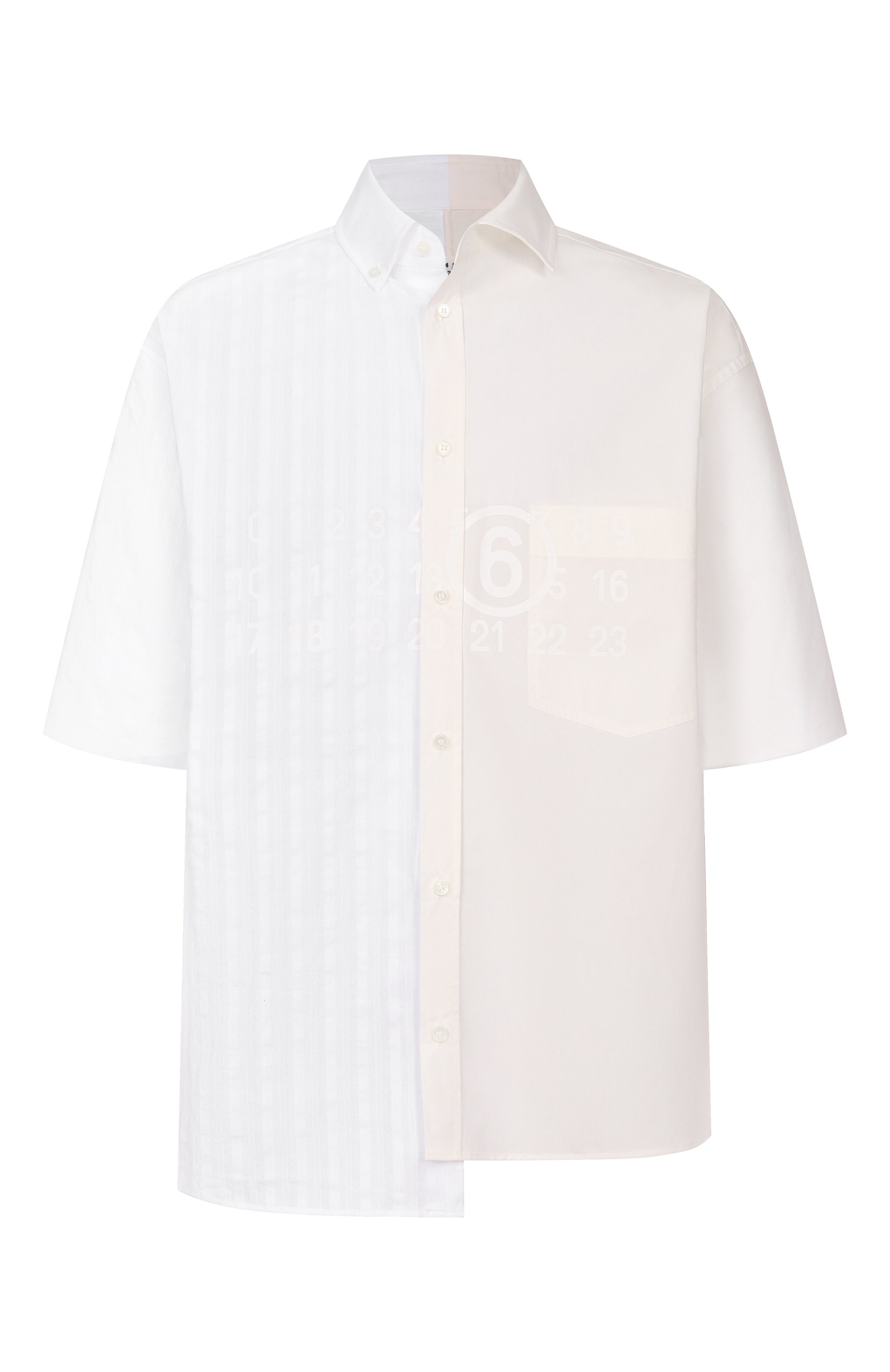 Хлопковая рубашка MM6 белого цвета по цене 78950 руб., арт. SH0DR0007/MTN135, фото 1 Хлопковая рубашка MM6, арт. SH0DR0007/MTN135, фото 1